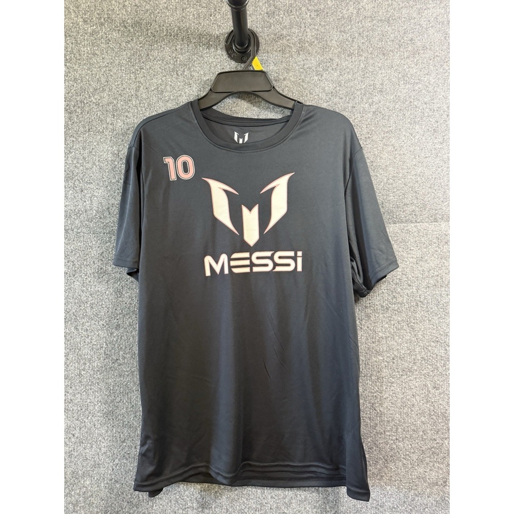 Messi Shirt Mens Large Black Pink Logo Lionel Messi Soccer Futbol Game Day‎  Q5